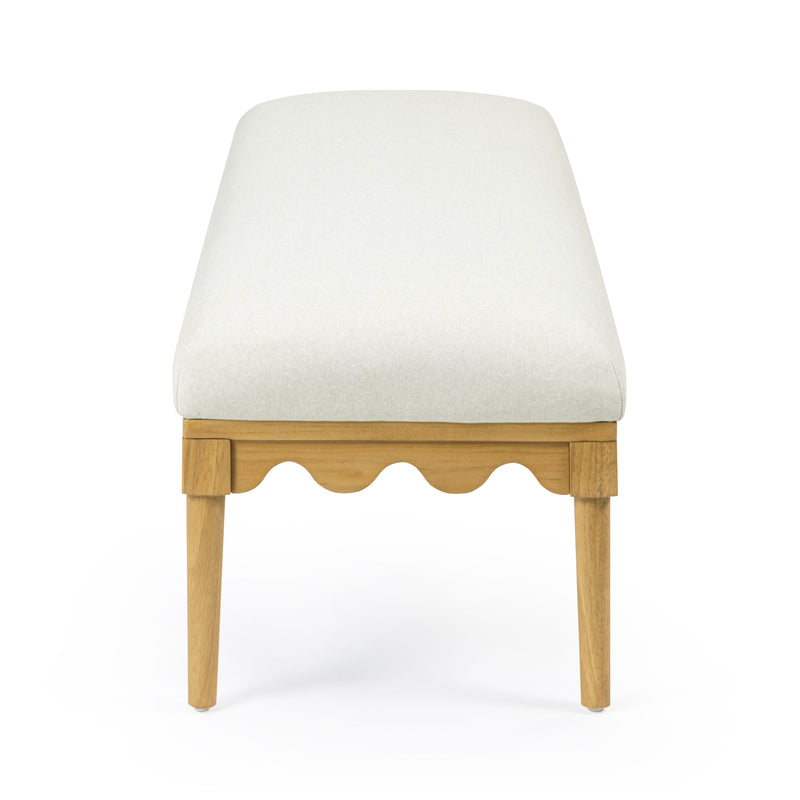 Oodle 56.5" Performance Vegan Mohair Bench - Cream / Natural Ash