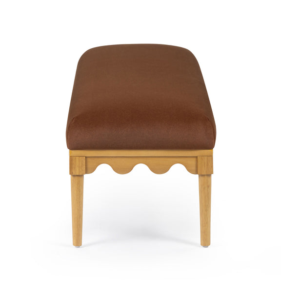 Oodle 56.5" Performance Vegan Mohair Bench - Bronze / Natural Ash