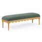 Oodle 56.5" Performance Vegan Mohair Bench - Green / Natural Ash
