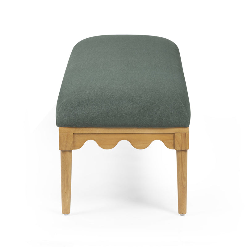 Oodle 56.5" Performance Vegan Mohair Bench - Green / Natural Ash