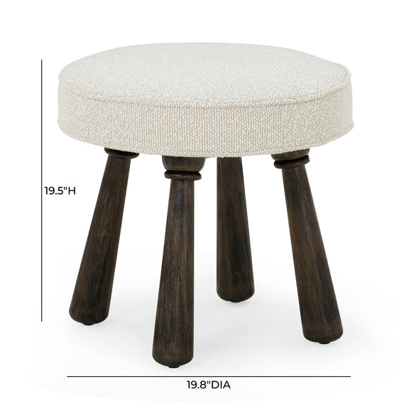 Pookie Performance Boucle Accent Stool - Cream