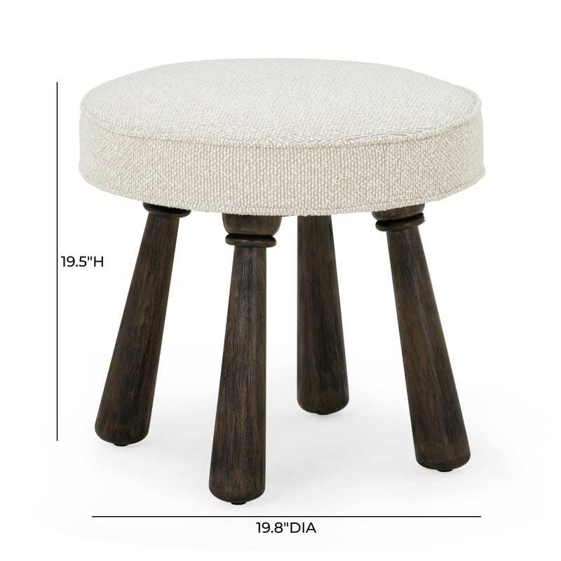 Pookie Performance Boucle Accent Stool - Cream