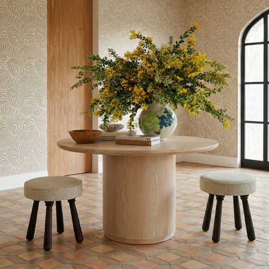 Pookie Performance Boucle Accent Stool - Cream