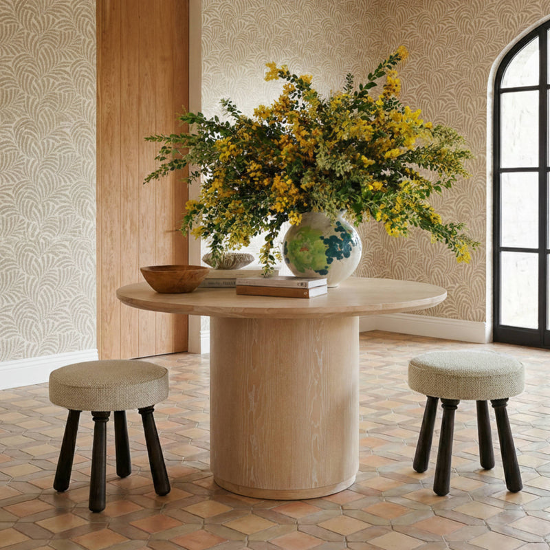Pookie Performance Boucle Accent Stool - Cream
