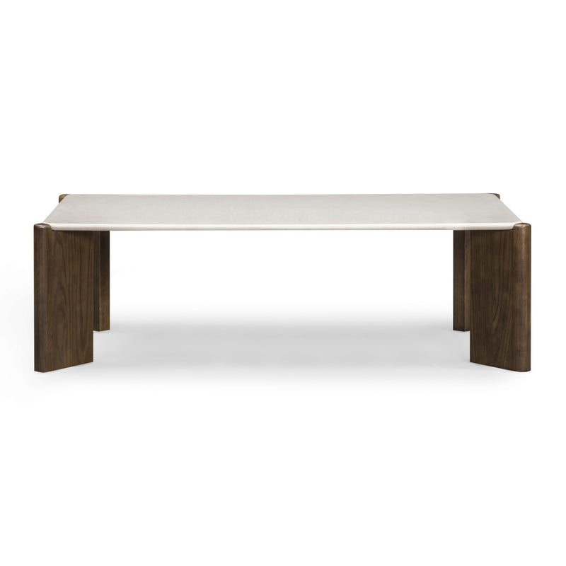 Restis 52" Cream Quartz Rectangular Coffee Table
