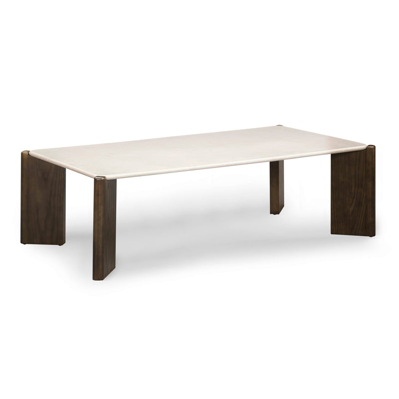 Restis 52" Cream Quartz Rectangular Coffee Table