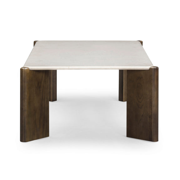 Restis 52" Cream Quartz Rectangular Coffee Table
