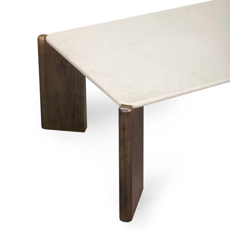 Restis 52" Cream Quartz Rectangular Coffee Table