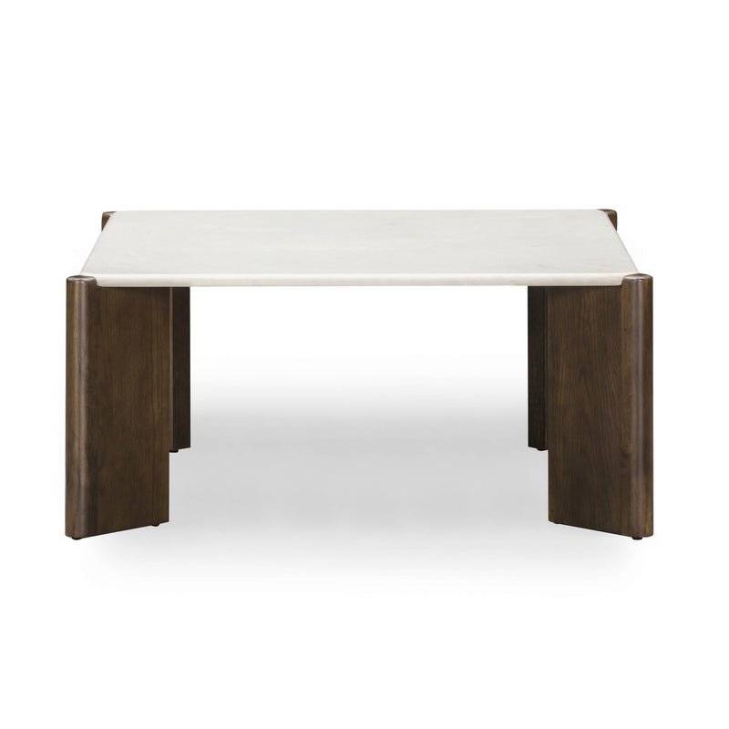 Restis 33.5" Cream Quartz Square Coffee Table
