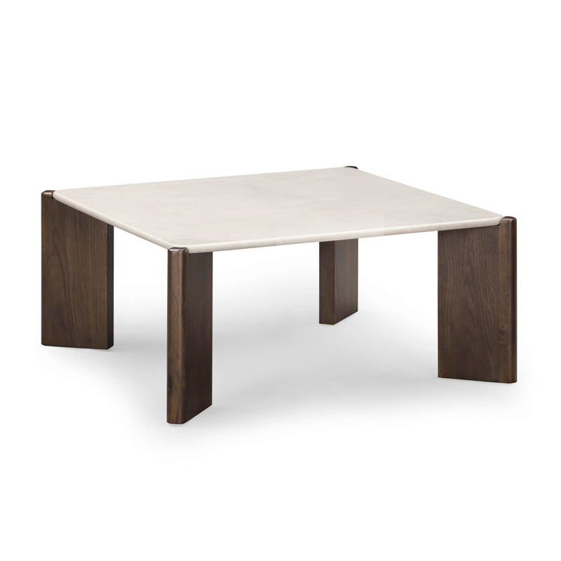Restis 33.5" Cream Quartz Square Coffee Table