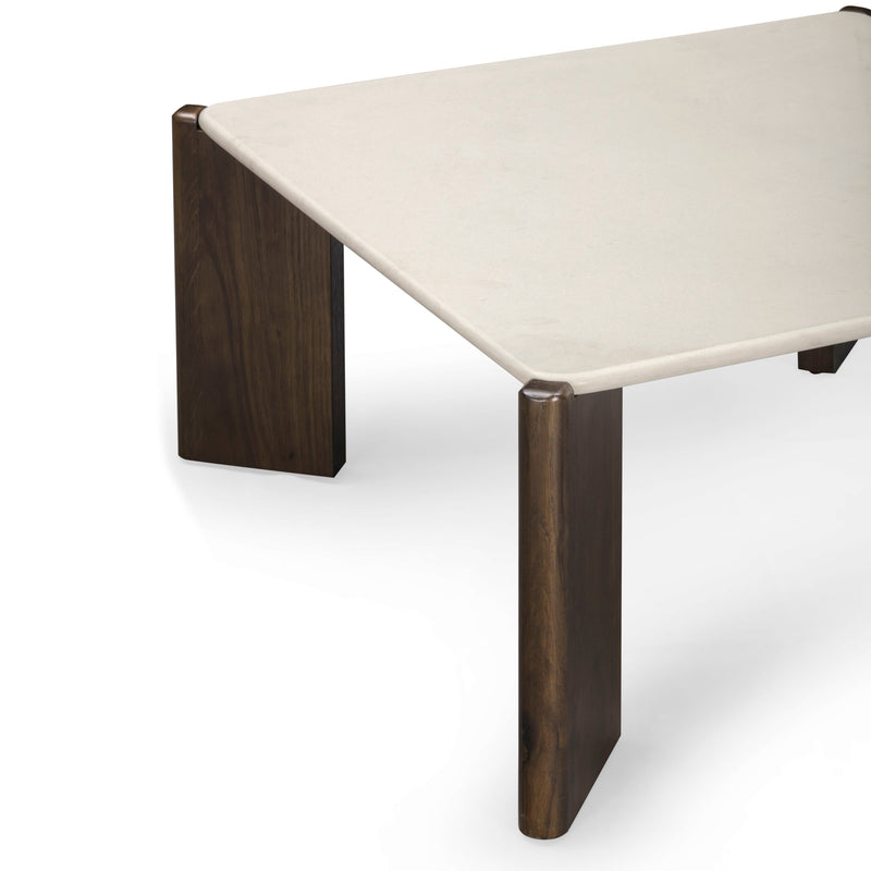 Restis 33.5" Cream Quartz Square Coffee Table
