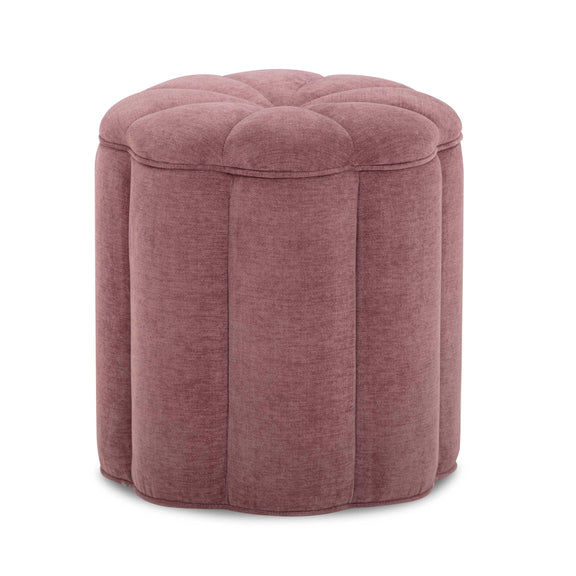 Fleur Textured Performance Velvet Storage Ottoman - Mauve