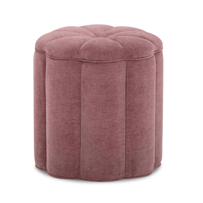 Fleur Textured Performance Velvet Storage Ottoman - Mauve