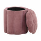 Fleur Textured Performance Velvet Storage Ottoman - Mauve