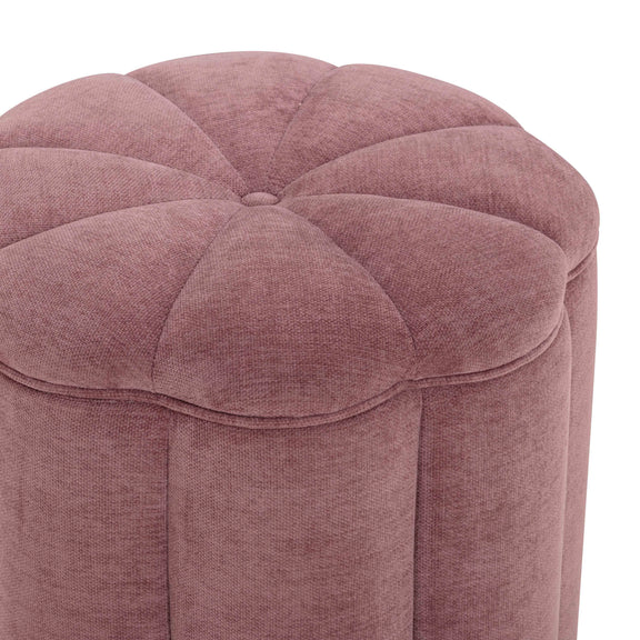 Fleur Textured Performance Velvet Storage Ottoman - Mauve