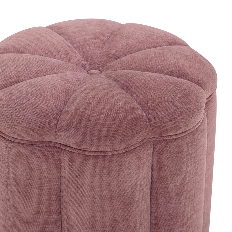 Fleur Textured Performance Velvet Storage Ottoman - Mauve