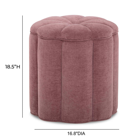 Fleur Textured Performance Velvet Storage Ottoman - Mauve