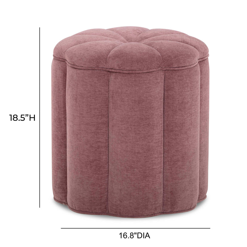 Fleur Textured Performance Velvet Storage Ottoman - Mauve