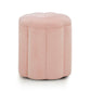 Fleur Textured Performance Velvet Storage Ottoman - Pink