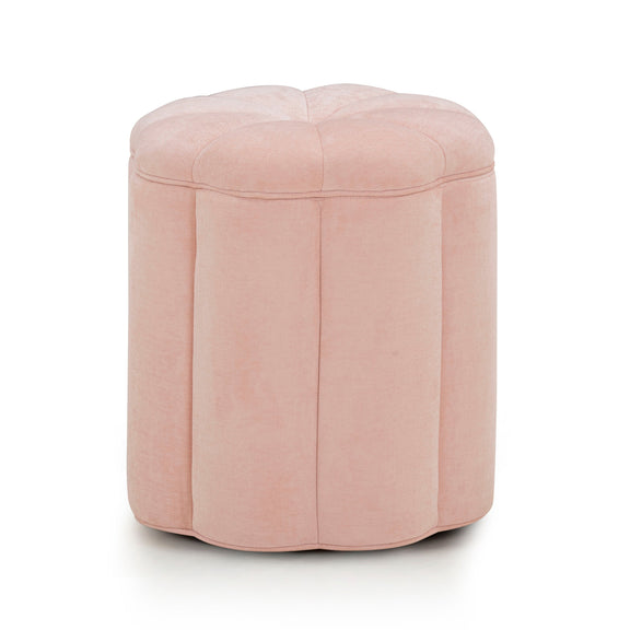 Fleur Textured Performance Velvet Storage Ottoman - Pink