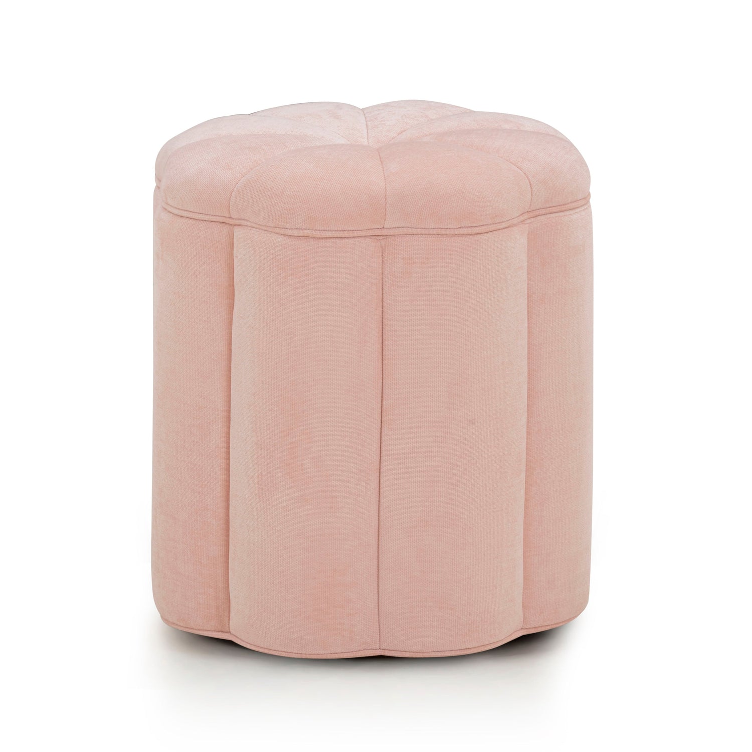 Fleur Textured Performance Velvet Storage Ottoman - Pink