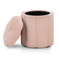 Fleur Textured Performance Velvet Storage Ottoman - Pink