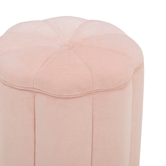 Fleur Textured Performance Velvet Storage Ottoman - Pink