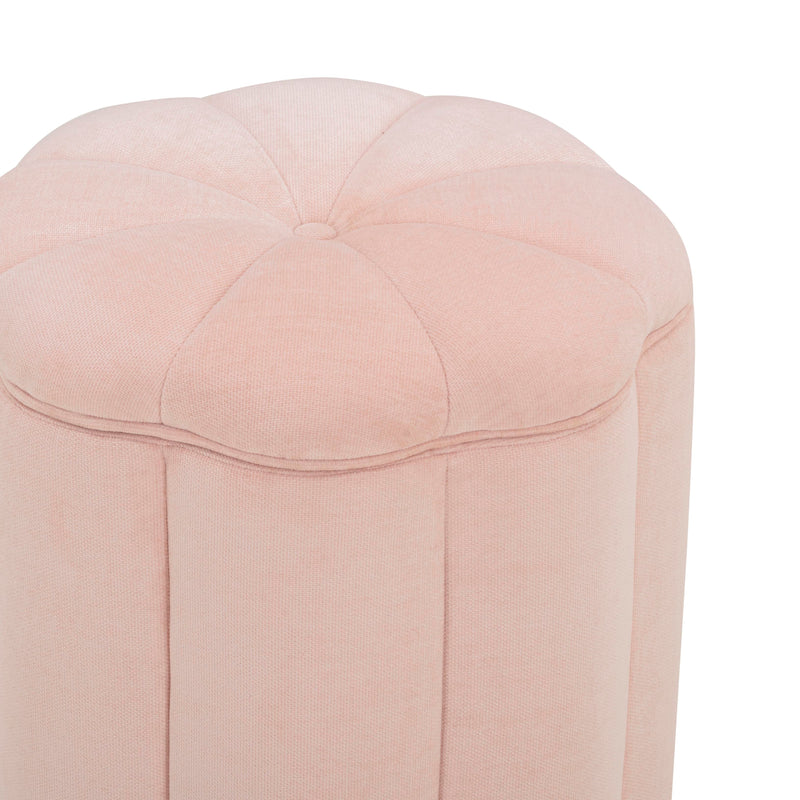 Fleur Textured Performance Velvet Storage Ottoman - Pink