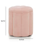 Fleur Textured Performance Velvet Storage Ottoman - Pink