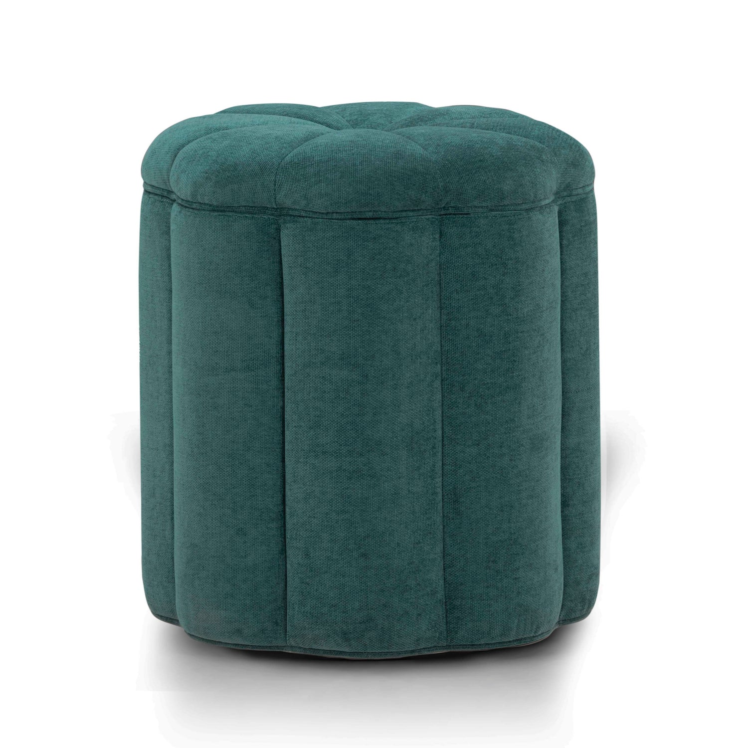 Fleur Textured Performance Velvet Storage Ottoman - Peacock