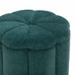 Fleur Textured Performance Velvet Storage Ottoman - Peacock