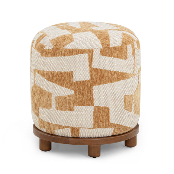 Bisou Performance Jacquard Ottoman - Curry