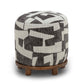Bisou Performance Jacquard Ottoman - Black