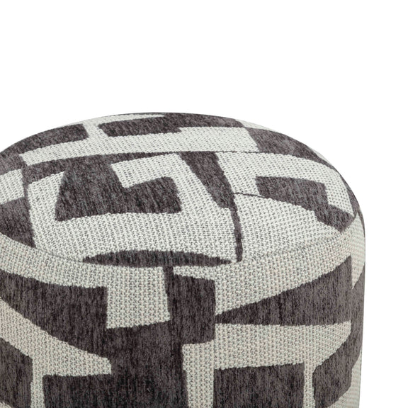 Bisou Performance Jacquard Ottoman - Black