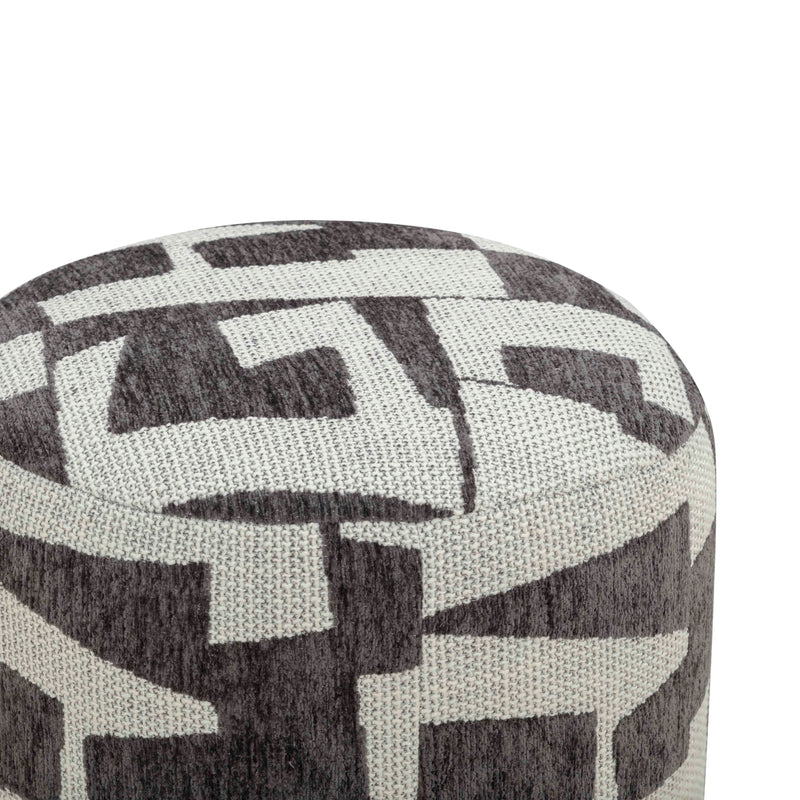 Bisou Performance Jacquard Ottoman - Black
