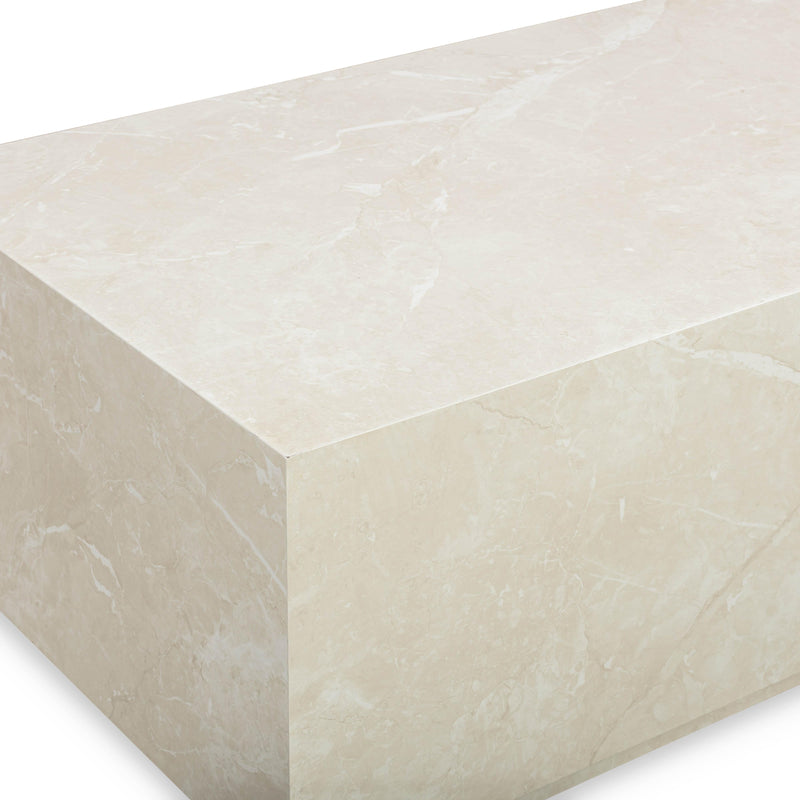 Romy 47" Rectangular Coffee Table - Faux Travertine