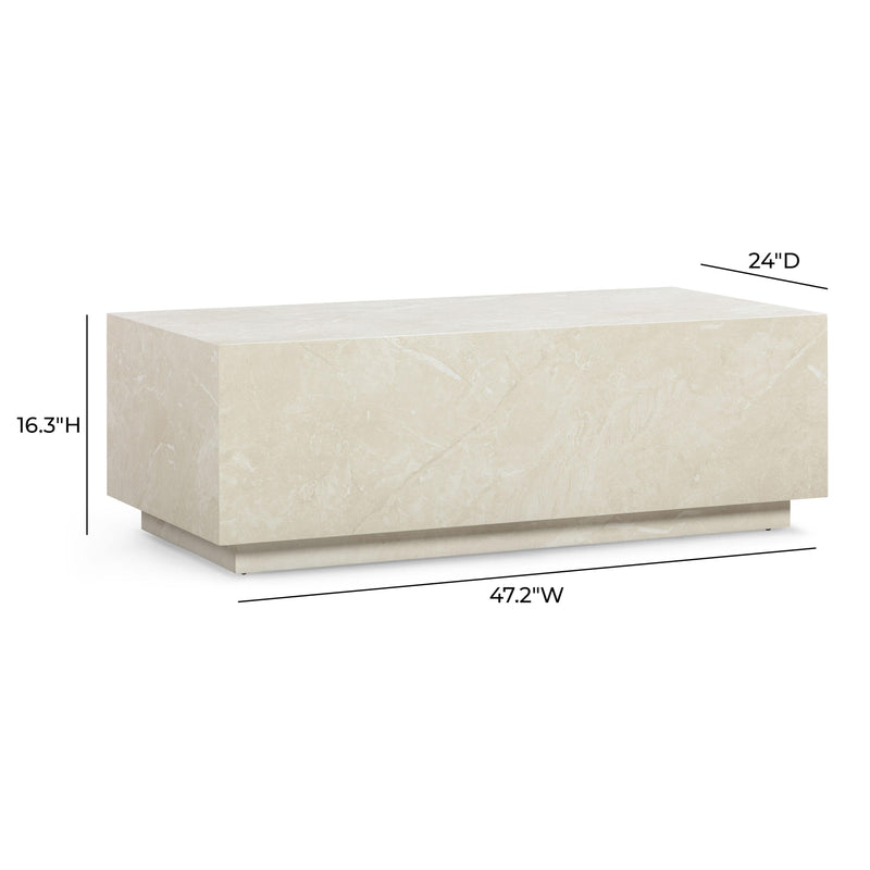 Romy 47" Rectangular Coffee Table - Faux Travertine