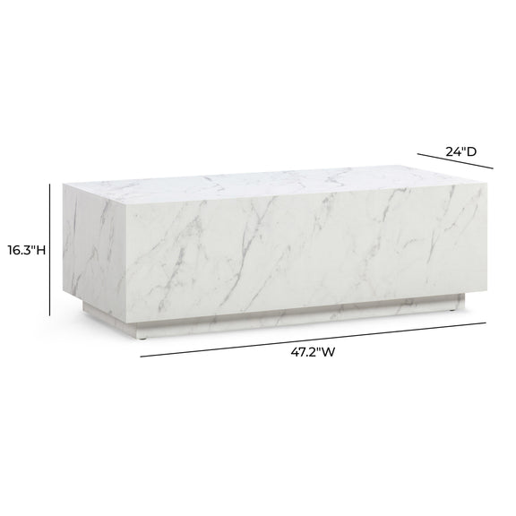 Romy 47" Rectangular Coffee Table - Faux Marble