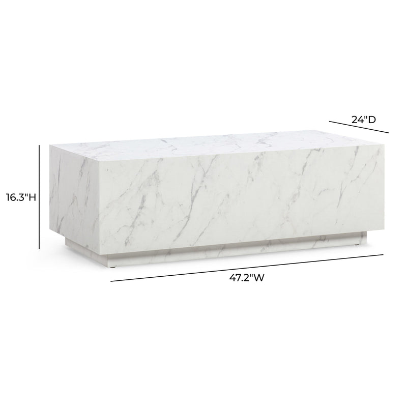 Romy 47" Rectangular Coffee Table - Faux Marble