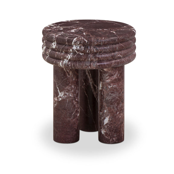 Delta Concrete Indoor/Outdoor Round Side Table - Red Levanto