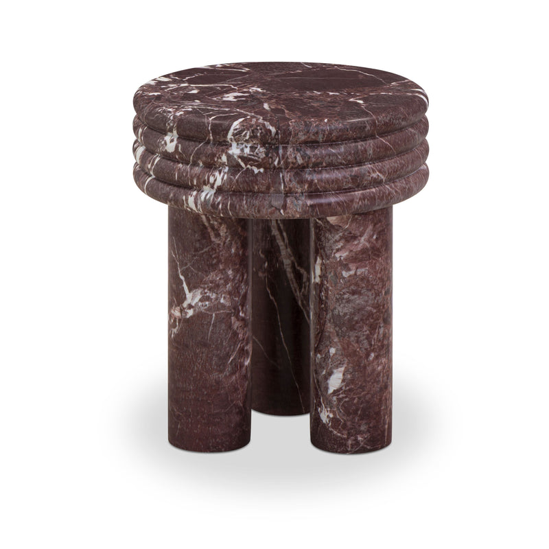 Delta Concrete Indoor/Outdoor Round Side Table - Red Levanto