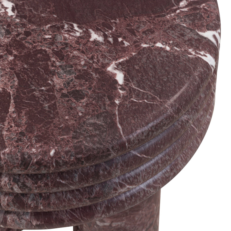 Delta Concrete Indoor/Outdoor Round Side Table - Red Levanto