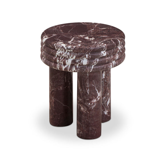 Delta Concrete Indoor/Outdoor Round Side Table - Red Levanto