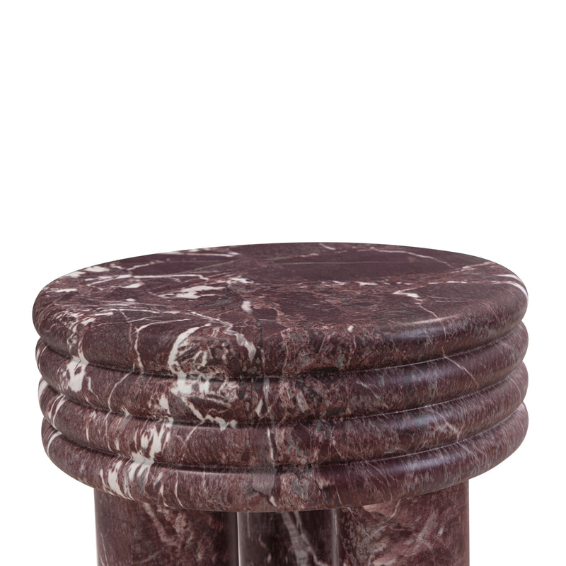 Delta Concrete Indoor/Outdoor Round Side Table - Red Levanto