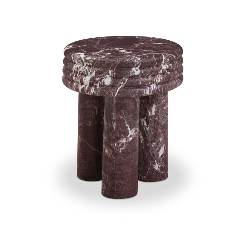 Delta Concrete Indoor/Outdoor Round Side Table - Red Levanto