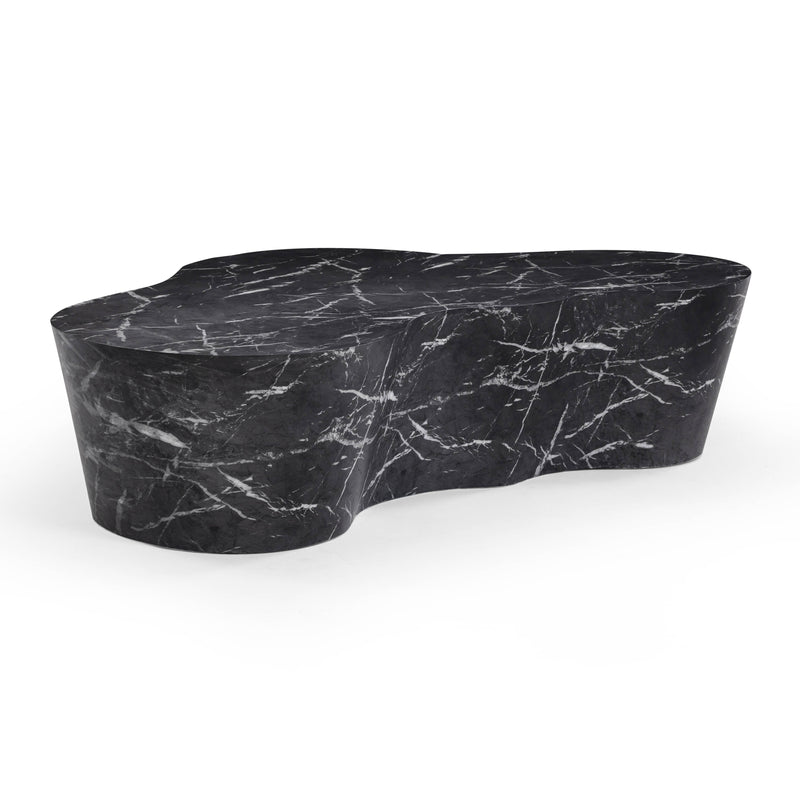 Slab 59" Concrete Indoor/Outdoor Coffee Table - Black Marble