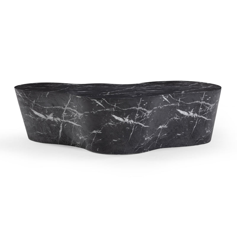 Slab 59" Concrete Indoor/Outdoor Coffee Table - Black Marble