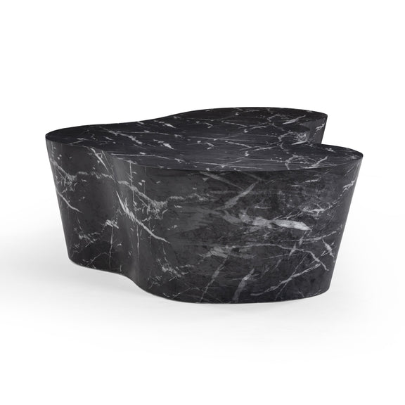 Slab 59" Concrete Indoor/Outdoor Coffee Table - Black Marble