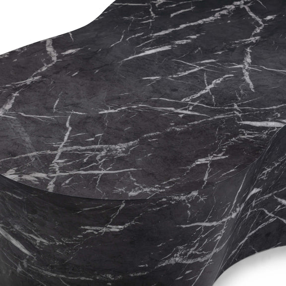 Slab 59" Concrete Indoor/Outdoor Coffee Table - Black Marble