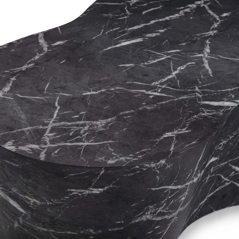 Slab 59" Concrete Indoor/Outdoor Coffee Table - Black Marble